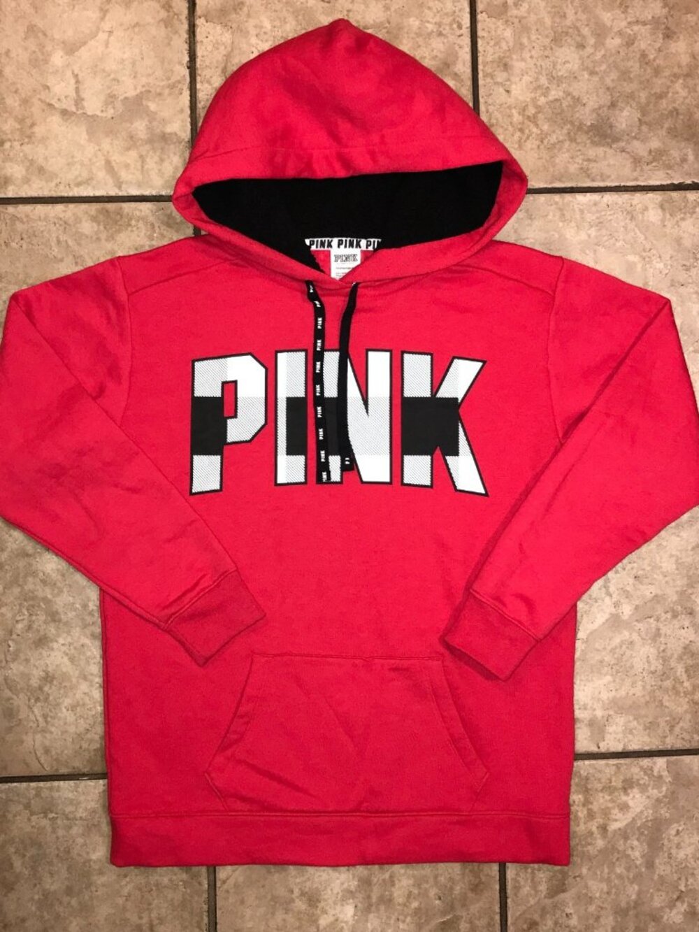 Women's Victoria's Secret Sherpa Lined Hood Pullover Fleece Hoodie-Size XS